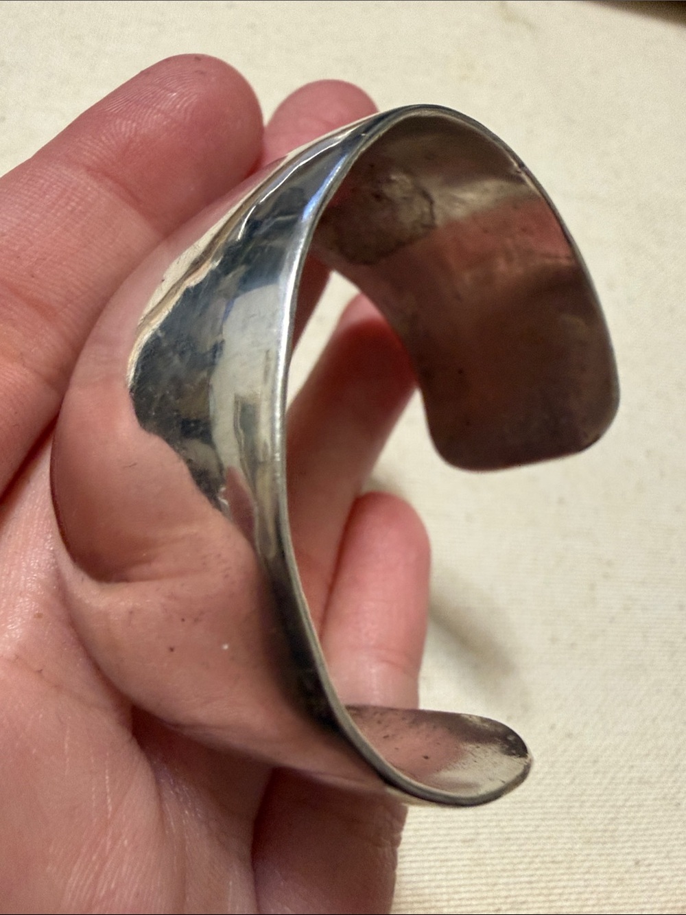 Sterling Silver Handmade Wide Cuff Bracelet - Picture 6 of 11